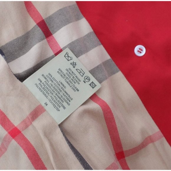 Burberry London US 6 jacket red double breasted belted nova trench short - Picture 16 of 16